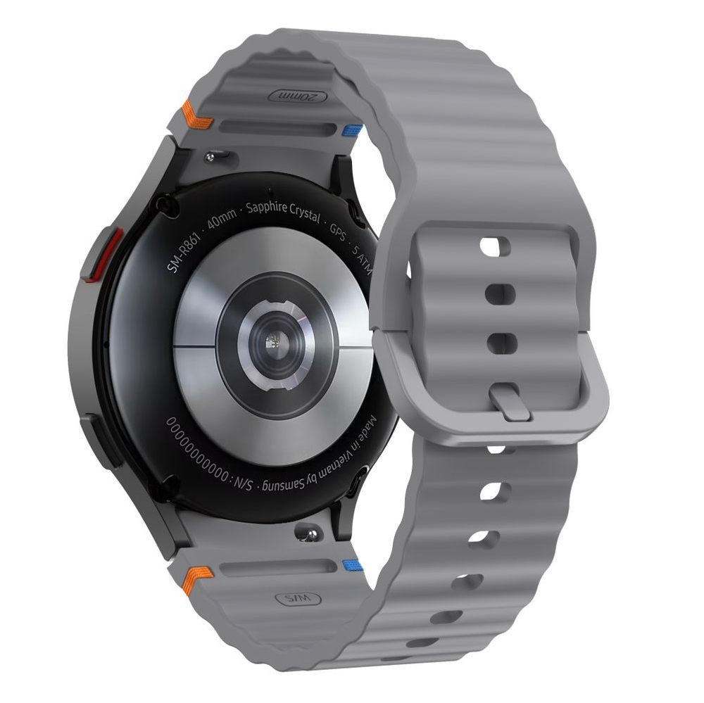 Dirželis Tech-Protect Silicone Sport Samsung Galaxy Watch 4 / 5 / 5 Pro / 6 / 7 / FE, pilkas