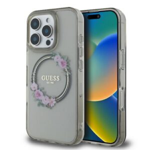 Guess MagSafe dėklas iPhone 16 Pro – juodas