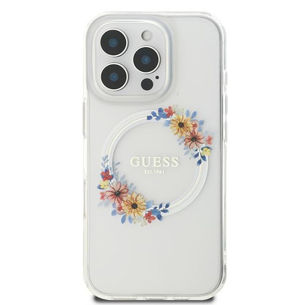 Guess MagSafe dėklas iPhone 16 Pro – skaidrus