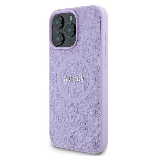 Guess MagSafe dėklas iPhone 16 Pro Max – violetinis