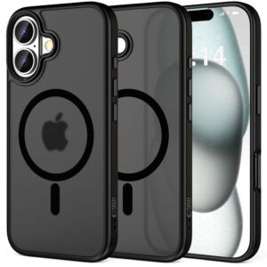 Dėklas Tech-Protect MagMat MagSafe iPhone 16, matinis juodas