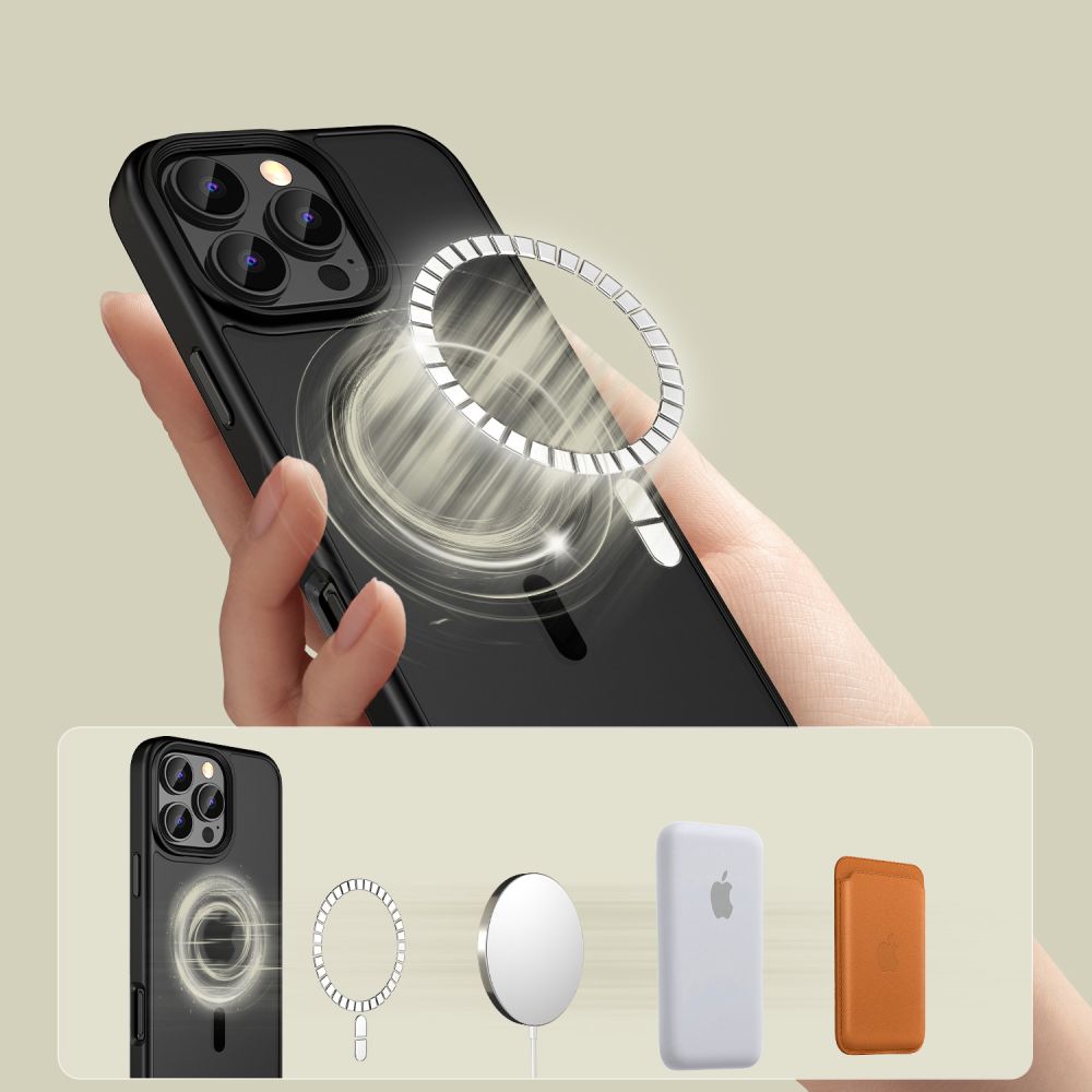 Dėklas Tech-Protect MagMat MagSafe iPhone 16 Pro, matinis juodas