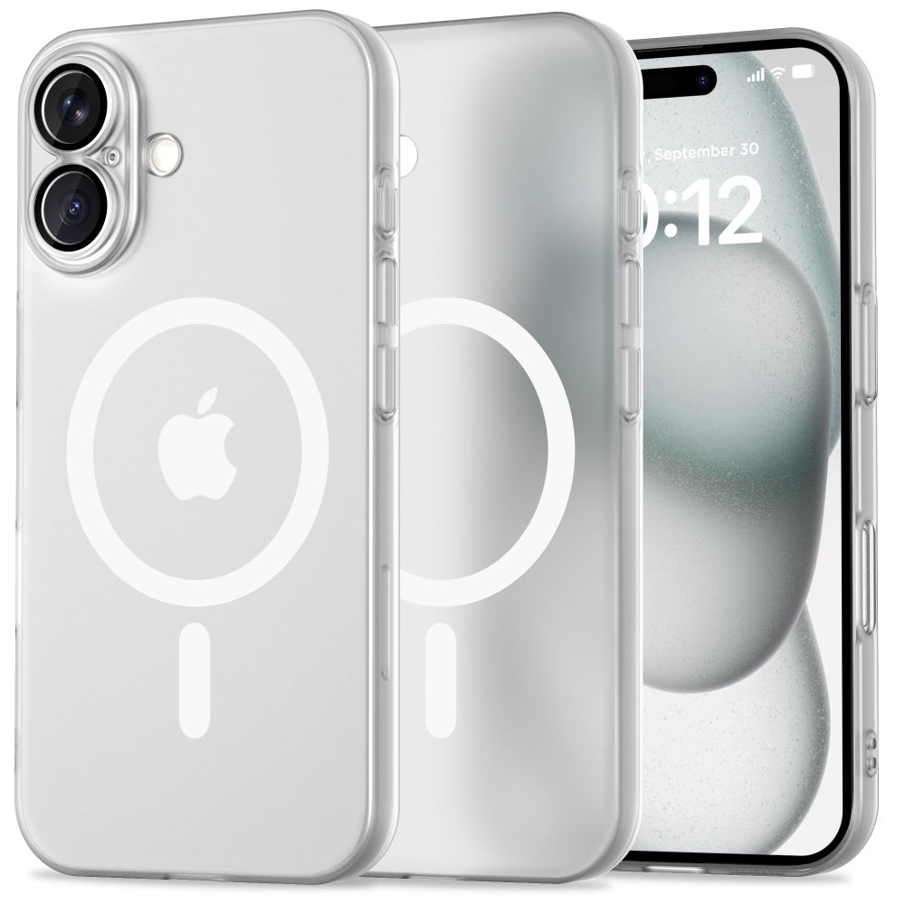 Dėklas Tech-Protect Magslim Magsafe iPhone 16, matinis baltas