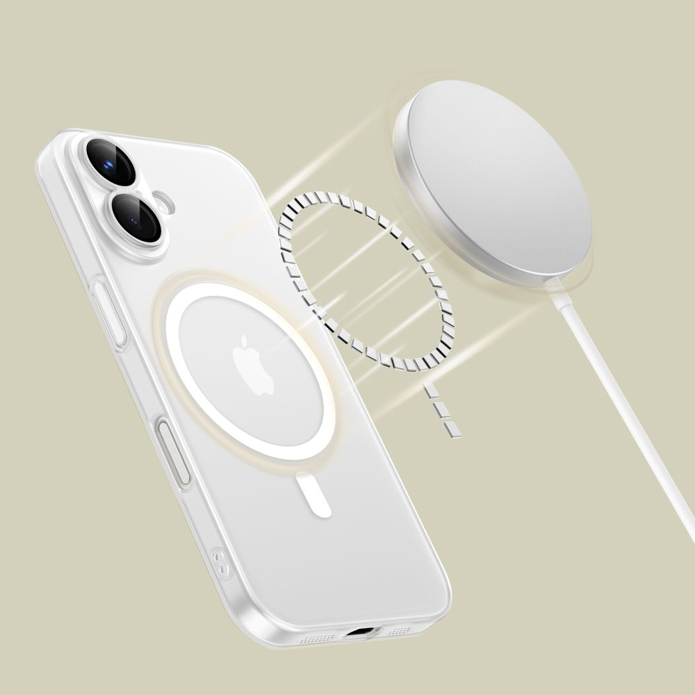 Dėklas Tech-Protect Magslim Magsafe iPhone 16, matinis baltas