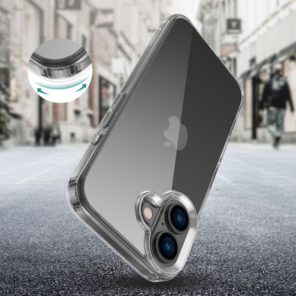 Dėklas Tech-Protect Flexair Hybrid iPhone 16, skaidrus