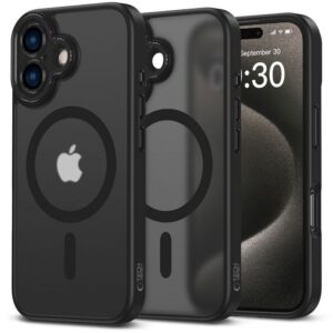 Dėklas Tech-Protect MagCam MagSafe iPhone 16, matinis juodas