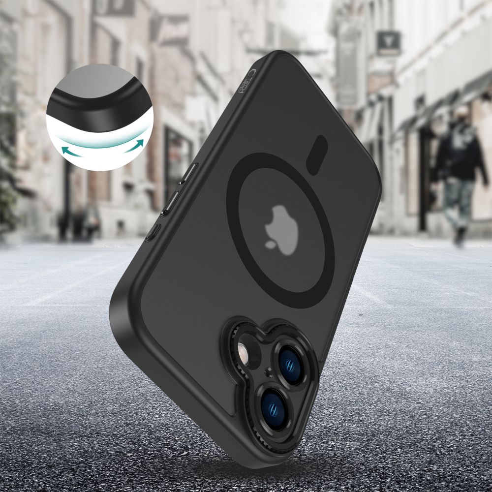 Dėklas Tech-Protect MagCam MagSafe iPhone 16, matinis juodas