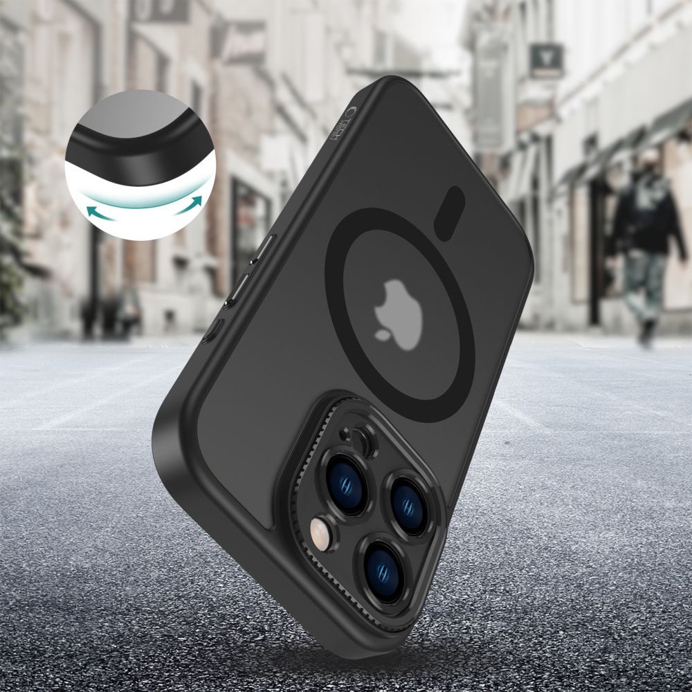 Dėklas Tech-Protect MagCam MagSafe iPhone 16 Pro, matinis juodas