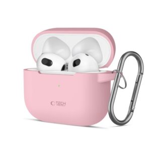 Dėklas Tech-Protect Silicone Hook Apple AirPods 3, dulkėtai rožinis