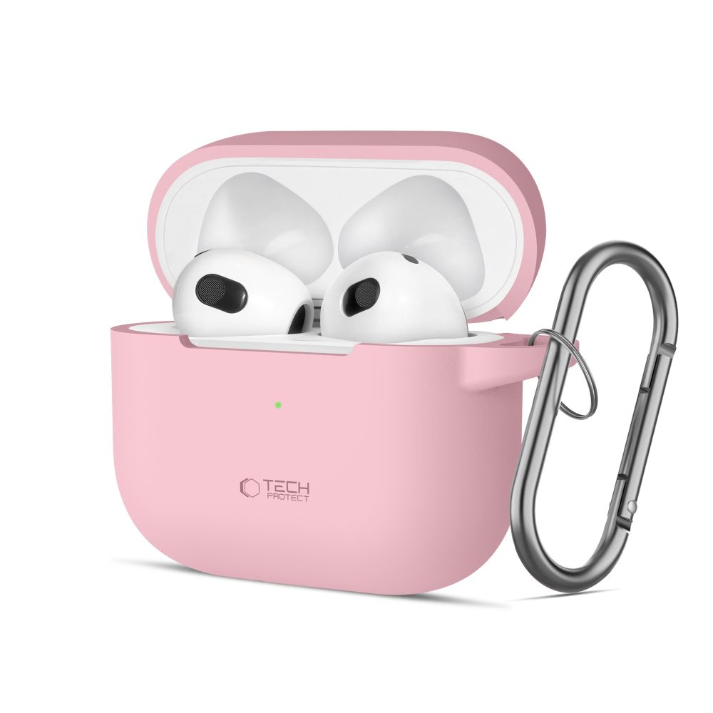 Dėklas Tech-Protect Silicone Hook Apple AirPods 3, dulkėtai rožinis
