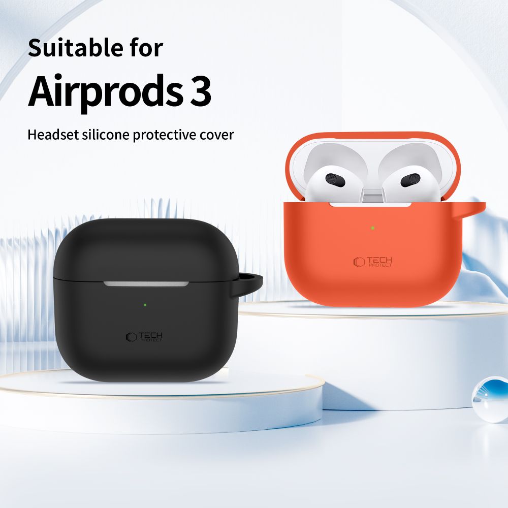 Dėklas Tech-Protect Silicone Hook Apple AirPods 3, dulkėtai rožinis