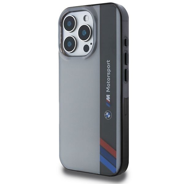 BMW Motorsport dėklas iPhone 16 Pro – pilkas