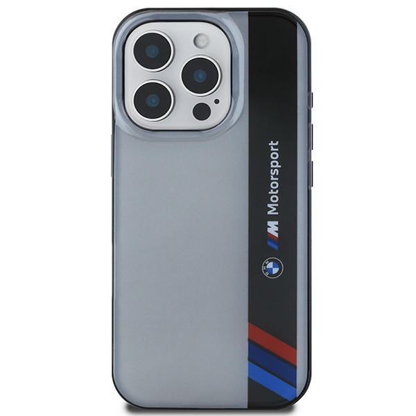 BMW Motorsport dėklas iPhone 16 Pro – pilkas