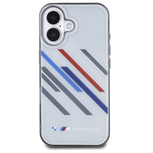 BMW Motorsport dėklas iPhone 16 Plus – pilkas