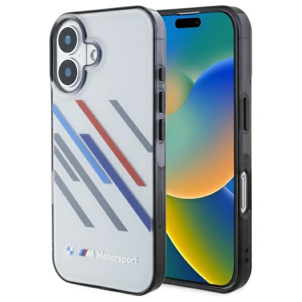 BMW Motosport IML dėklas iPhone 16 Pro – pilkas