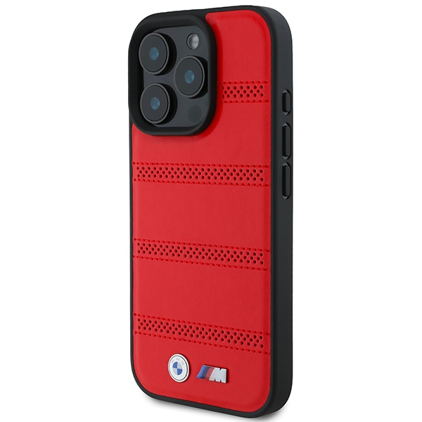 BMW M perforuotas MagSafe dėklas iPhone 16 Pro – raudonas