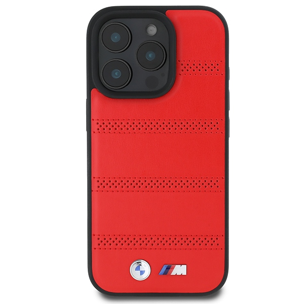 BMW M perforuotas MagSafe dėklas iPhone 16 Pro – raudonas