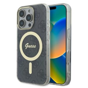 Guess MagSafe dėklas iPhone 16 Pro – juodas