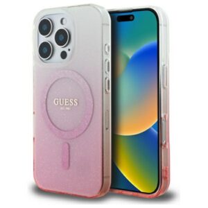 Guess MagSafe dėklas iPhone 16 Pro – rožinis