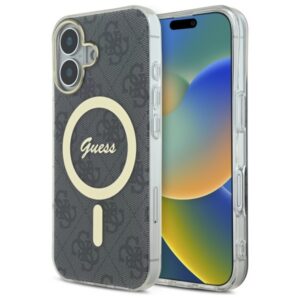 Guess IML 4G MagSafe dėklas iPhone 16 – juodas