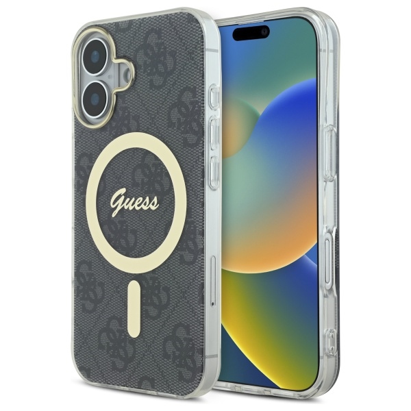 Guess IML 4G MagSafe dėklas iPhone 16 – juodas