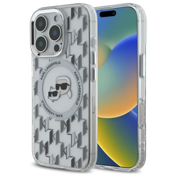Karl Lagerfeld MagSafe dėklas iPhone 16 Pro – skaidrus