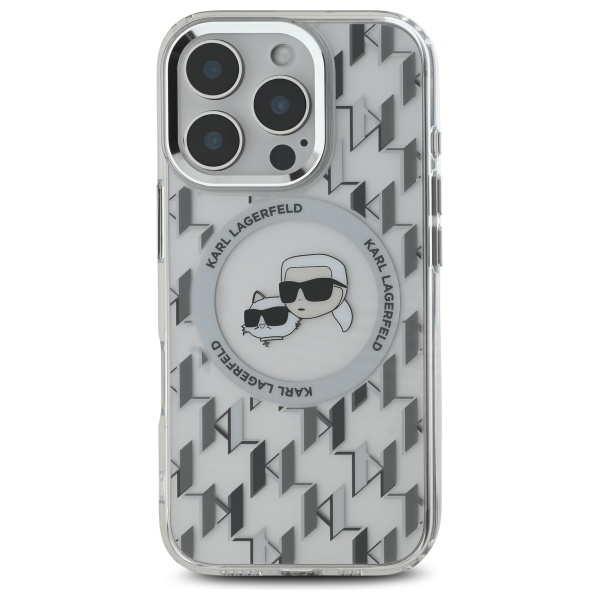 Karl Lagerfeld MagSafe dėklas iPhone 16 Pro – skaidrus