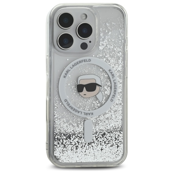Karl Lagerfeld skaidrus MagSafe dėklas iPhone 16 Pro