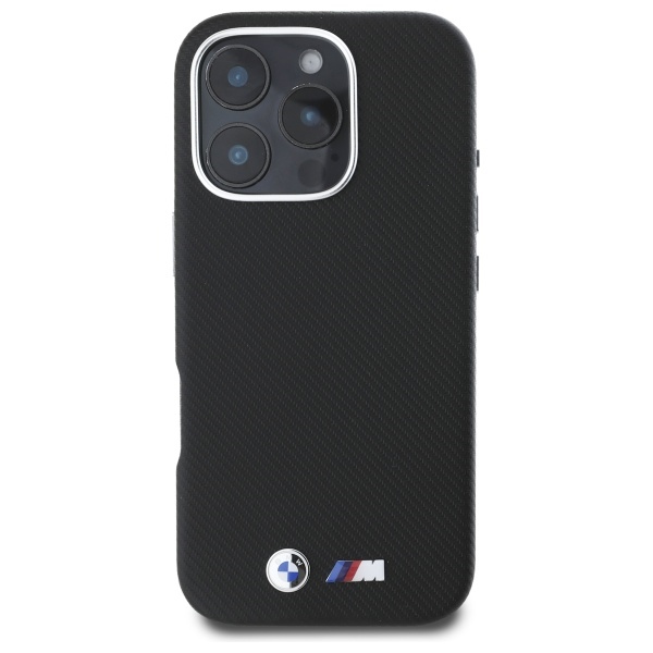 BMW M Edition Kevlar Metal dėklas iPhone 16 Pro Max – juodas