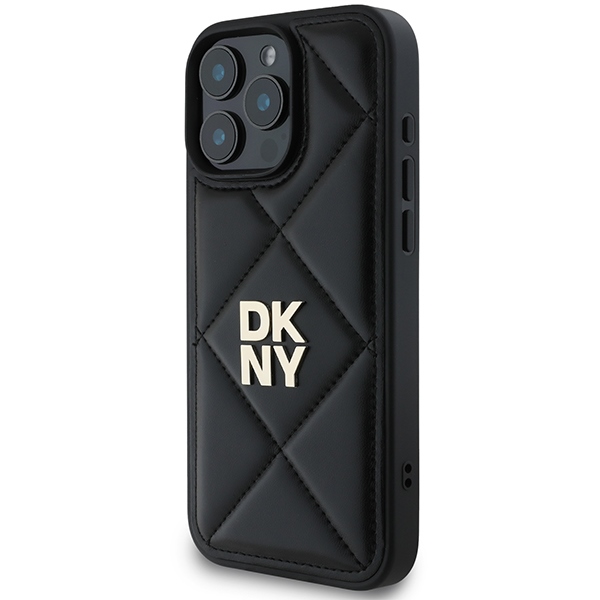 DKNY Quilted Stack Logo dėklas iPhone 16 Pro – juodas