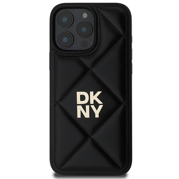 DKNY Quilted Stack Logo dėklas iPhone 16 Pro – juodas