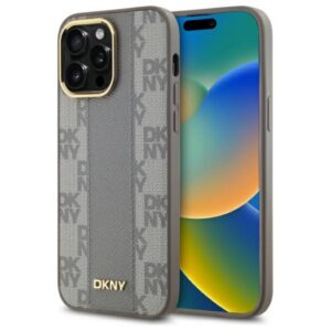DKNY MagSafe dėklas iPhone 14 Pro Max – smėlio