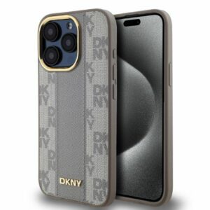 DKNY MagSafe dėklas iPhone 15 Pro – smėlio