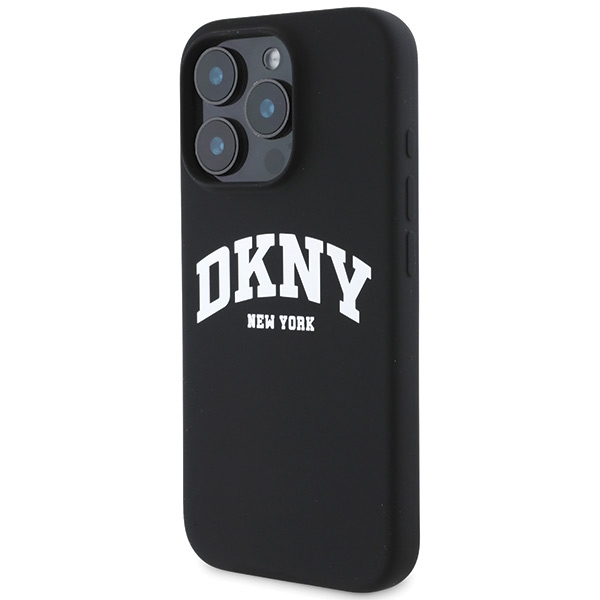 DKNY MagSafe silikoninis dėklas iPhone 16 Pro Max – juodas