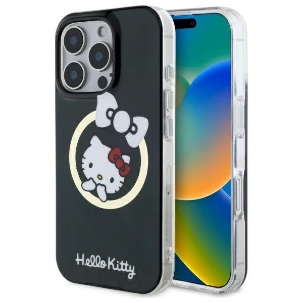 Hello Kitty MagSafe dėklas iPhone 16 Pro – juodas