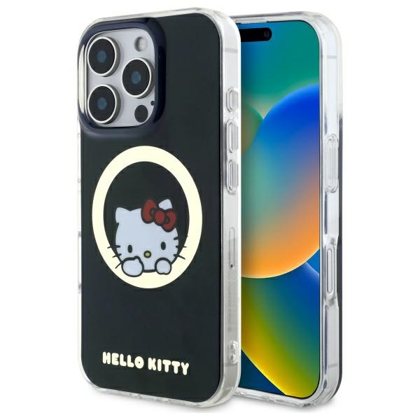 Hello Kitty MagSafe dėklas iPhone 16 Pro – juodas