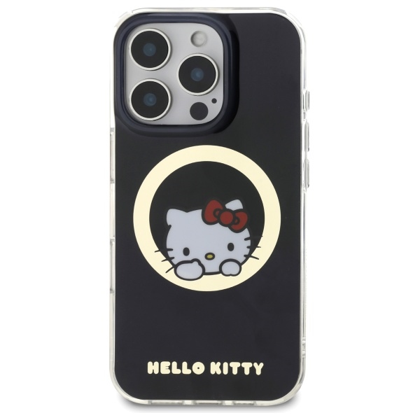 Hello Kitty MagSafe dėklas iPhone 16 Pro – juodas