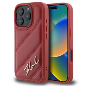 Karl Lagerfeld iPhone 16 Pro dėklas – raudonas