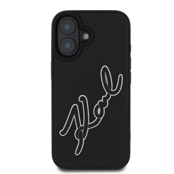 Karl Lagerfeld 3D Rubber dėklas iPhone 16 – juodas