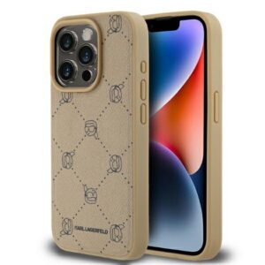 Karl Lagerfeld MagSafe dėklas iPhone 15 Pro – smėlio