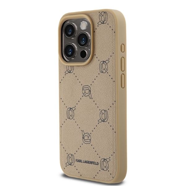Karl Lagerfeld MagSafe dėklas iPhone 15 Pro – smėlio