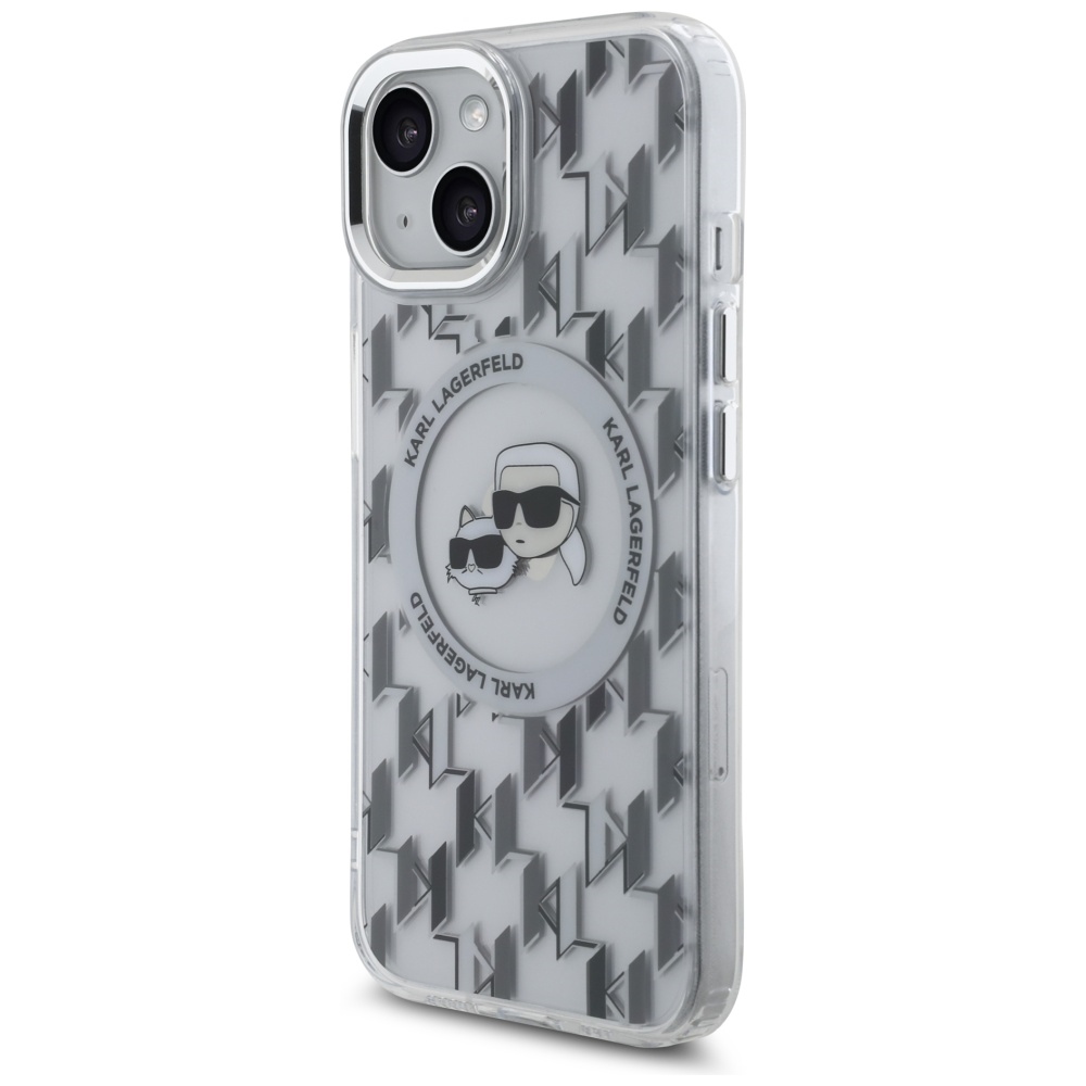Karl Lagerfeld MagSafe dėklas iPhone 15 – skaidrus