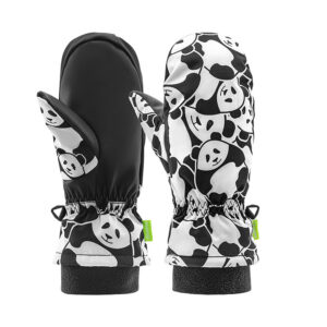 Qunature Panda Heat Transfer vaikų žieminės pirštinės dydis S - juoda/balta