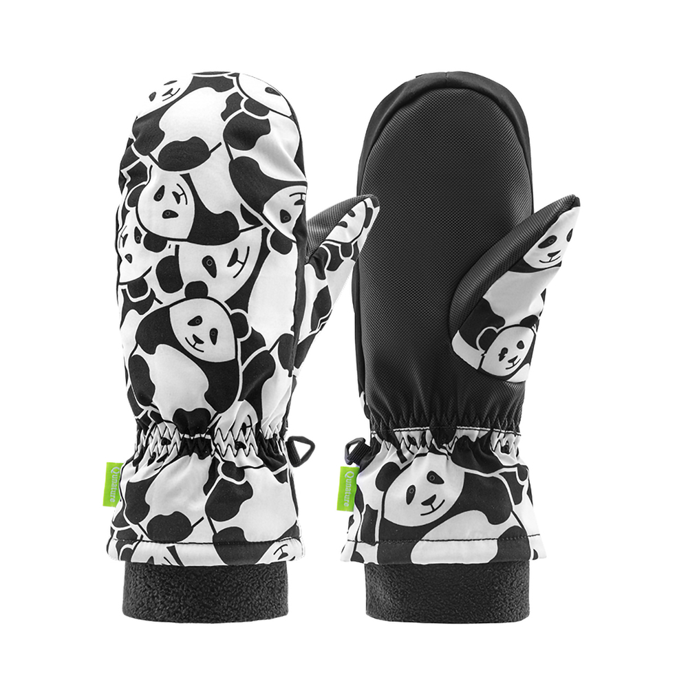 Qunature Panda Heat Transfer vaikų žieminės pirštinės dydis S - juoda/balta