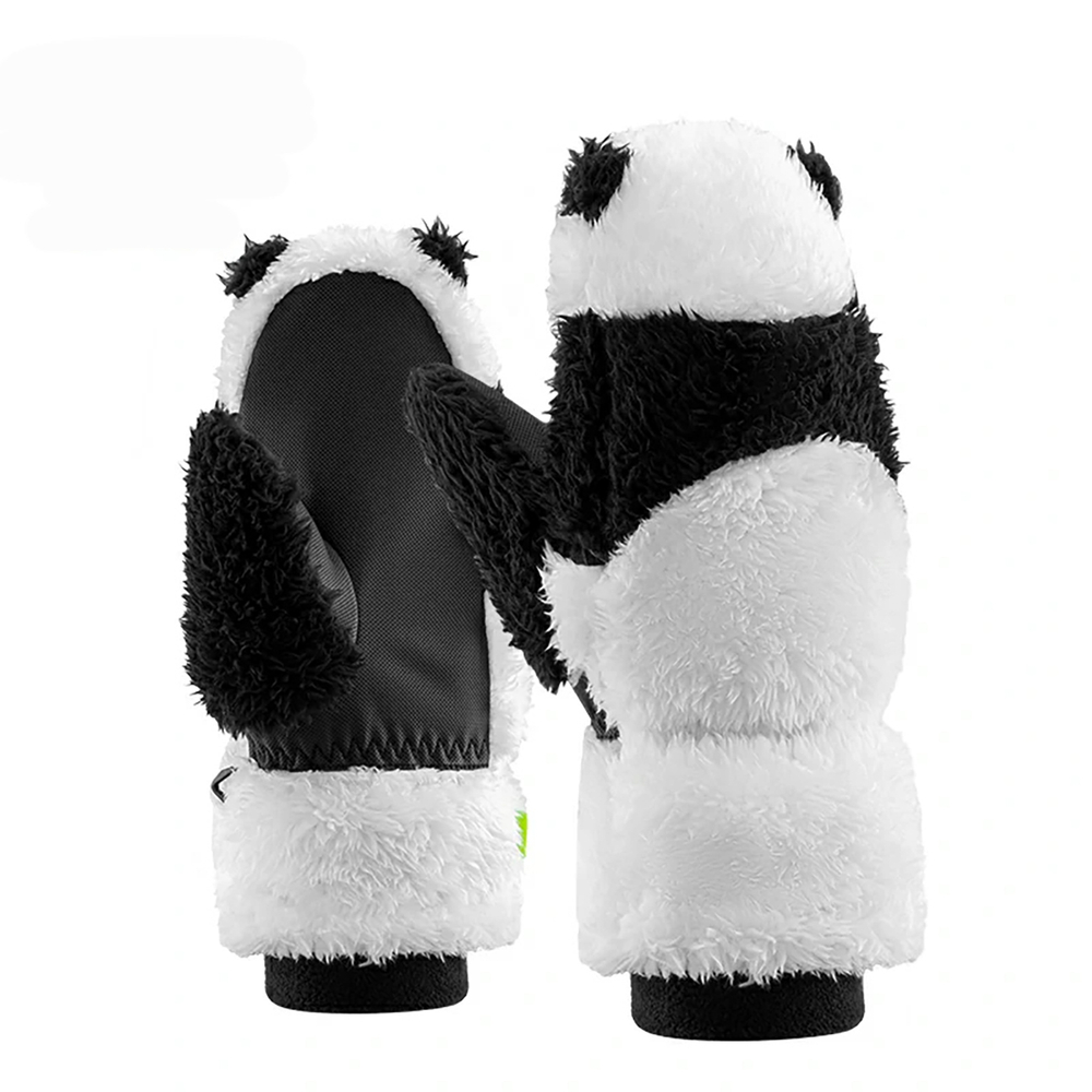 Qunature Panda žieminės pirštinės vaikams ir suaugusiems, dydis S - juoda/balta