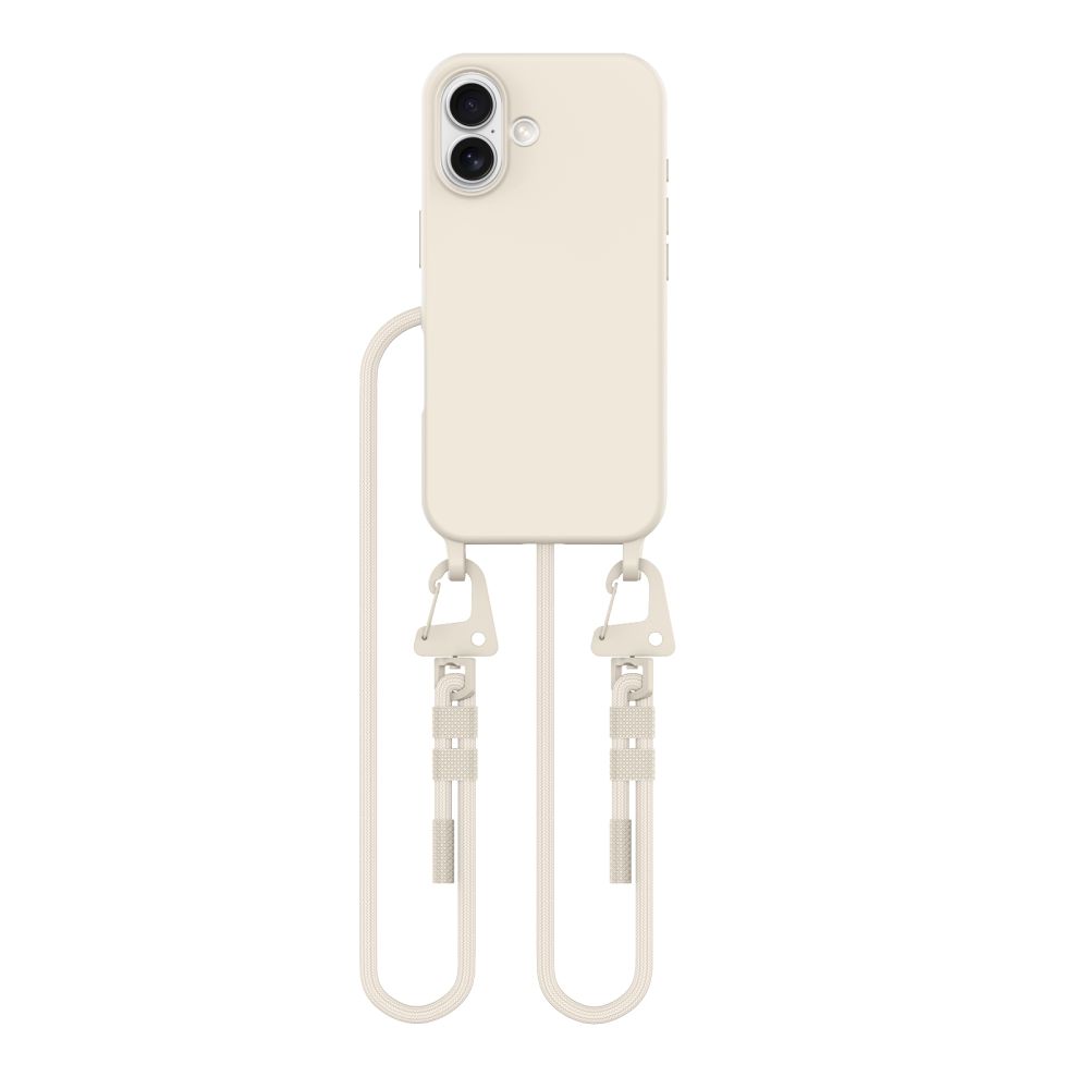 Dėklas Tech-Protect Magnecklace MagSafe iPhone 16, kreminis