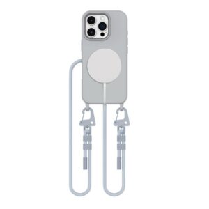 Dėklas Tech-Protect Magnecklace MagSafe iPhone 16 Pro, pilkas