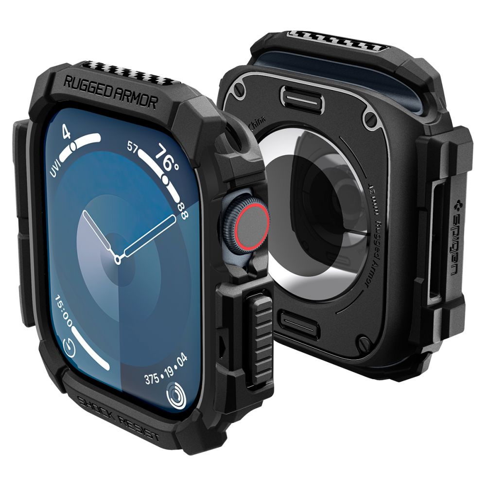 Dėklas Spigen Rugged Armor Apple Watch 10/11 (42 mm), matinis juodas