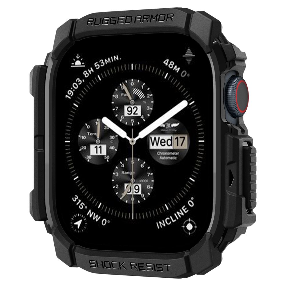 Dėklas Spigen Rugged Armor Apple Watch 10/11 (42 mm), matinis juodas
