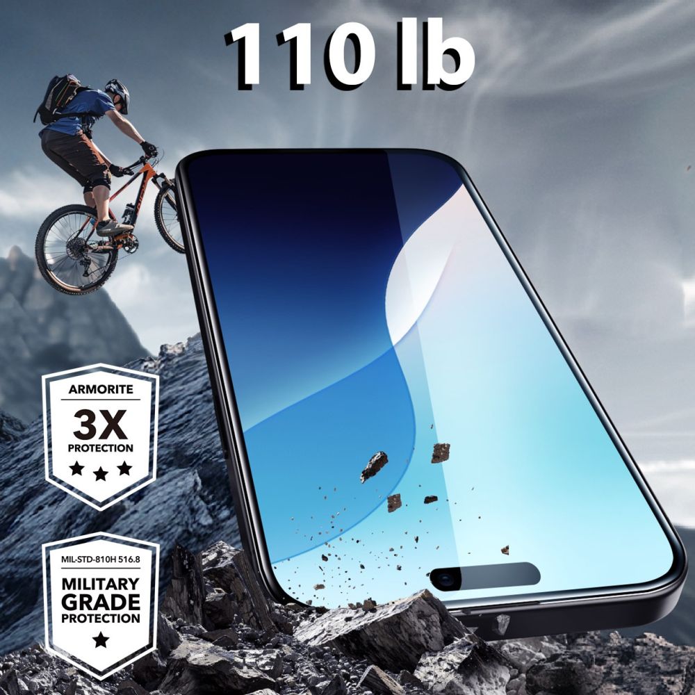 Apsauginis stiklas ESR Armorite iPhone 16 Pro Max, juodas